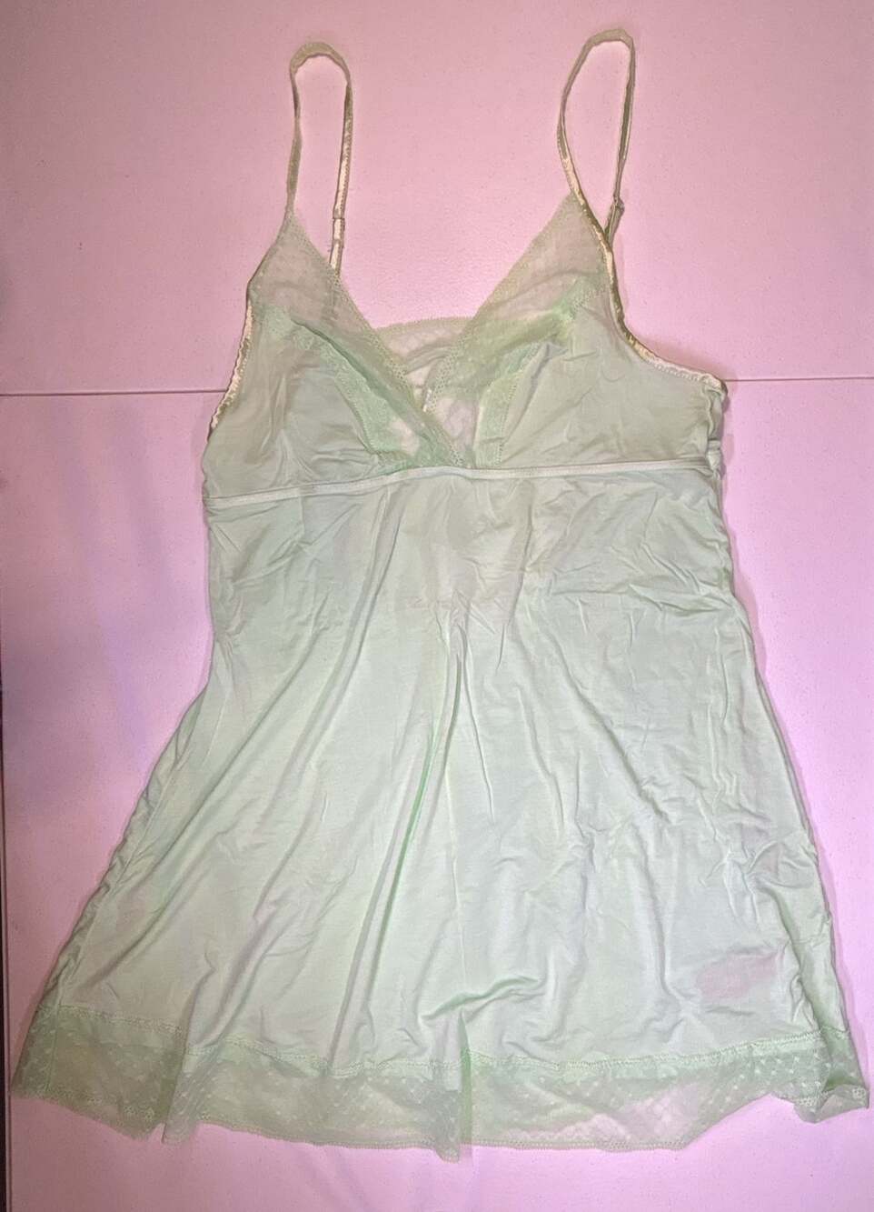 Cosmopolitan Babydoll Green Lace Chemise Nightgown